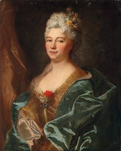 Retrato de la Marquesa de la Mesangere, nacida Marguerite de Rambouillet de Hyacinthe Francois Rigaud
