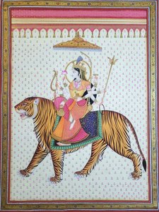 La diosa Durga montada en un tigre de IMAGINEERS STUDIO