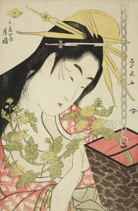 La cortesana Tsukioka del Hyogoya, c.1797