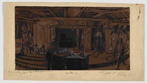 Al fondo, la comida de los mineros, 1866 de Ignace Francois Bonhomme