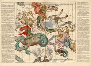 Equinoccio de primavera, Placa 2 de Globi coelestis in tabulas planas redacti descriptio, pub. 1674 de Ignace Gaston Pardies