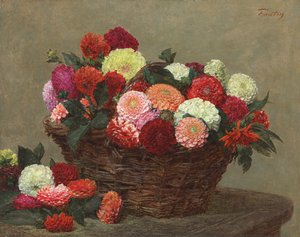 Cesta de dalias de Ignace Henri Jean Fantin Latour