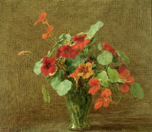 Capuchinas (Tropaeolum) de Ignace Henri Jean Fantin Latour