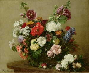 Rosas y peonías francesas, 1881 de Ignace Henri Jean Fantin Latour