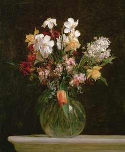 Narcisos Blancos, Jacintos y Tulipanes, 1864 de Ignace Henri Jean Fantin Latour