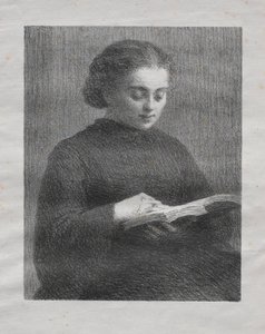 Lectura: Retrato de la hermana del artista, 1897 de Ignace Henri Jean Fantin Latour
