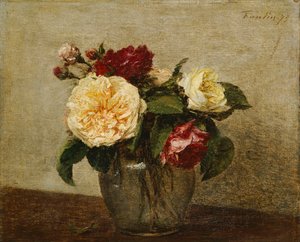 Rosas rojas y amarillas, 1879 de Ignace Henri Jean Fantin Latour