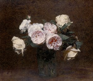 Naturaleza muerta: rosas rosas, blancas y amarillas, 1894