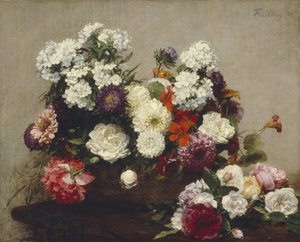 Naturaleza muerta con flores, 1881 de Ignace Henri Jean Fantin Latour