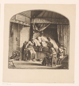 Anciano en el lecho de muerte de Ignace Joseph de Claussin (attributed to)