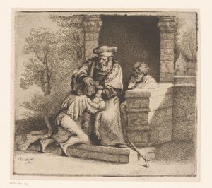 Regreso a casa del hijo pródigo de Ignace Joseph de Claussin (attributed to)