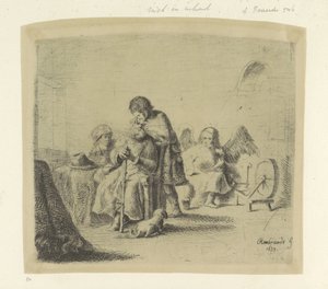 Genezing van de blinde Tobias Colección de ochenta y cinco grabados originales (título de la serie) de Ignace Joseph de Claussin