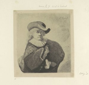Autorretrato con sombrero de ala ancha y capa bordada Recueil de quatre-vingt-cinq estampes originales (título de la serie)
