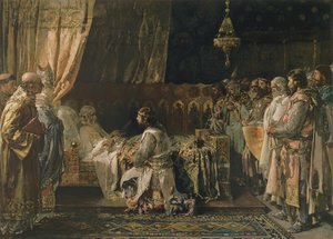 Los últimos momentos del Rey Jaime I (1207-76) el Conquistador de Ignacio Pinazo Camarlech