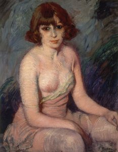 Mujer en ropa interior con un pecho al descubierto (siglo XX)