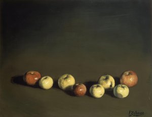 Bodegón de las ocho manzanas, 1944, óleo sobre lienzo, 37 x 72 cm de Ignacio Zuloaga y Zabaleta
