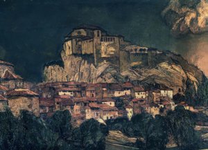 Paisaje de Alquezar (detalle) de Ignacio Zuloaga y Zabaleta