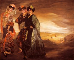 Los tres primos (con los trajes tradicionales españoles de bailarines) c.1903 de Ignacio Zuloaga y Zabaleta