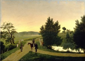 Paisaje con cazadores de Ignati Stepanovich Shchedrovsky