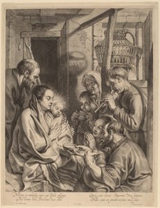 La Adoración de los Pastores de Ignatius Cornelis Marinus after Jacob Jordaens