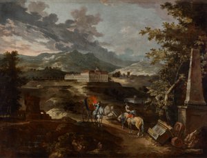 Paisaje con el castillo de Statenberg de Ignaz Flurer