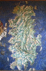 Mapa de Cerdeña - Galería de Mapas - Museos Vaticanos. de Ignazio Danti