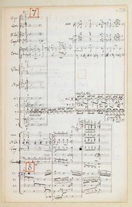 Partitura manuscrita con Suite orquestal reducida para El pájaro de fuego de Igor Stravinsky (1882-1971) de Igor Stravinsky