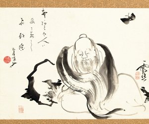 Zhuang Zi soñando con una mariposa de Ike no Taiga