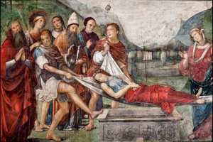 El funeral de Santa Cecilia (detalle)