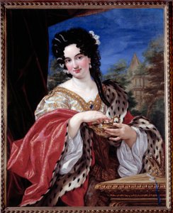 Retrato de una dama con disfraz de Cleopatra de Il  Baciccio