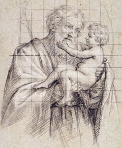 San José sosteniendo al Niño Jesús de Il Sassoferrato