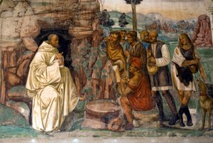 Vida de San Benito, Escena 7: Benito instruye a los campesinos de Il Sodoma