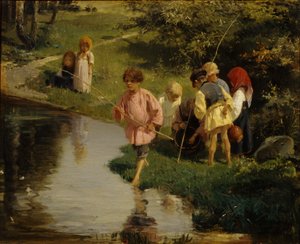 Niños pescando, 1882