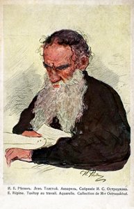 Leo Tolstoy trabajando por Repin de Ilya Efimovich (after) Repin