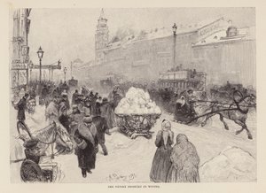 La Nevsky Prospekt en invierno (grabado)