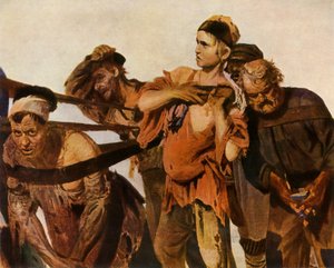 (detalle) de los Burlaks en el Volga, 1870-1873, 1965