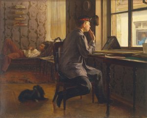 Preparación para el examen, 1864 de Ilya Efimovich Repin