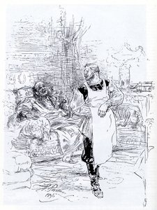 Ilustración para la novela La muerte de Iván Ilich de León Tolstói, 1896 de Ilya Efimovich Repin