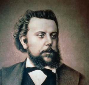 Retrato del compositor ruso Modest Mussorgsky (Toropets