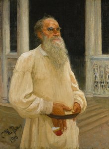 Retrato del autor Conde Lev Nikolayevich Tolstoy 1828-1910, 1916 de Ilya Efimovich Repin