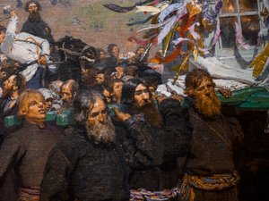 PROCESION RELIGIOSA EN LA PROVINCIA DE KURSK (detalle) de Ilya Efimovich Repin