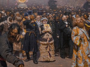 PROCESION RELIGIOSA EN LA PROVINCIA DE KURSK (detalle) de Ilya Efimovich Repin