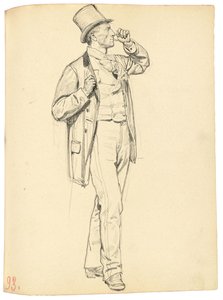 Estudio para "Un Café Parisino": Hombre de Pie con el Brazo Levantado, c. 1872-1875 de Ilya Efimovich Repin
