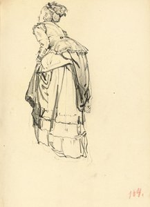 Mujer con vestido desde atrás, c. 1872-1875 de Ilya Efimovich Repin