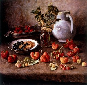 Naturaleza muerta con fresas de Ilya Ivanovich Mashkov