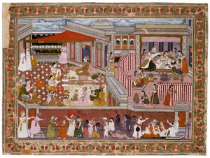 Nacimiento en un Palacio, 1760-1770 de Indian Art