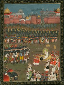 La conquista de Golkonda por el emperador mogol Aurangzeb en 1687, ca 1760