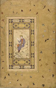 Joven leyendo en un paisaje, c. 1608-1610 de Indian Art.
