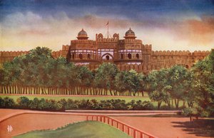 Puerta de Delhi, Fuerte de Agra (foto en color) de Indian photographer