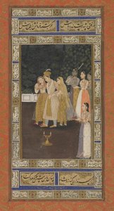 Un Príncipe con Asistentes del Harén, principios del siglo XVIII de Indian School